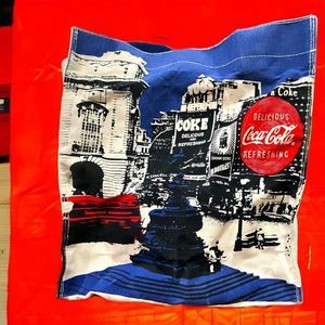 Vintage Coca Cola London Piccadilly Square Reusable Book Tote Used Bag! Rare!